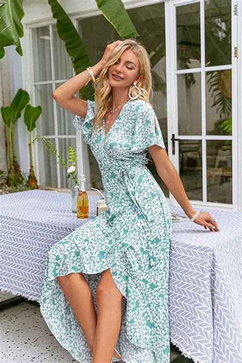 Robe Longue Champ Tre Vert Opaline Charme Champ Tre