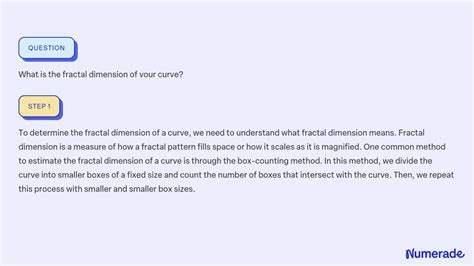 Solved What Is The Fractal Dimension Of Vour Curve