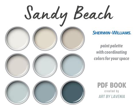 Sherwin Williams Beach House Paint Color Palette Calm Coastal Etsy