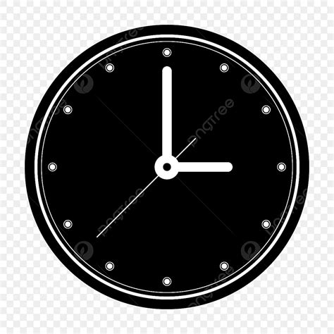 Reloj En Estilo Negro Png Reloj Negro Estilo Png Y Vector Para