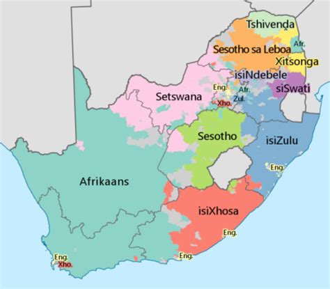 South Africa Language Map