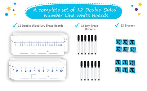 Amazon 12 Pack Double Sided Dry Erase Number Line White Boards