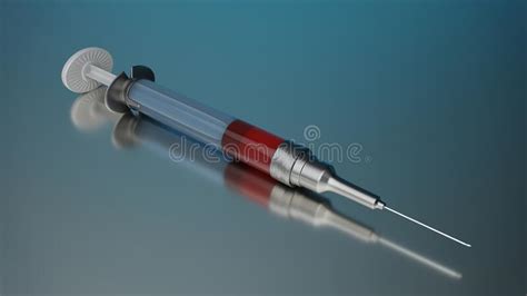 3d Illustration Of A Medical Syringe Used For Blood Transfusion Stock