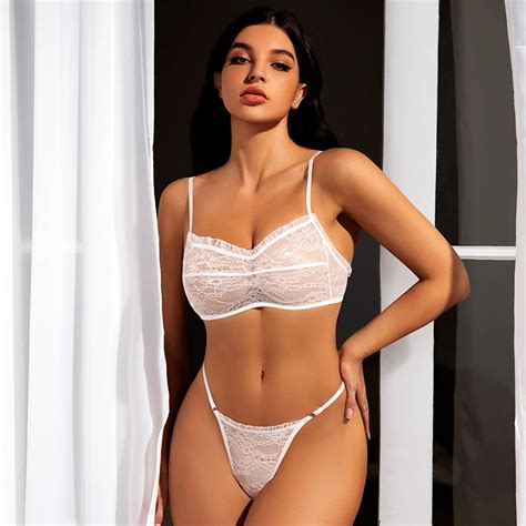 G String Lingerie Set Sexy Woman Sexy Lace Floral Embroidered Sexy Bra And Panty Set