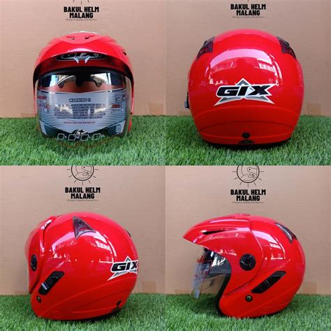 Jual HELM HALF FACE GIX 207 DV DOUBLE VISOR DUA KACA ORIGINAL PREMIUM