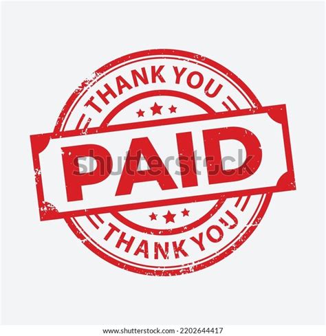 Round Paid Thank You Grunge Rubber Stock Vector Royalty Free