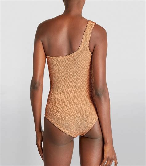 Hunza G Brown One Shoulder Nancy Swimsuit Harrods Uk