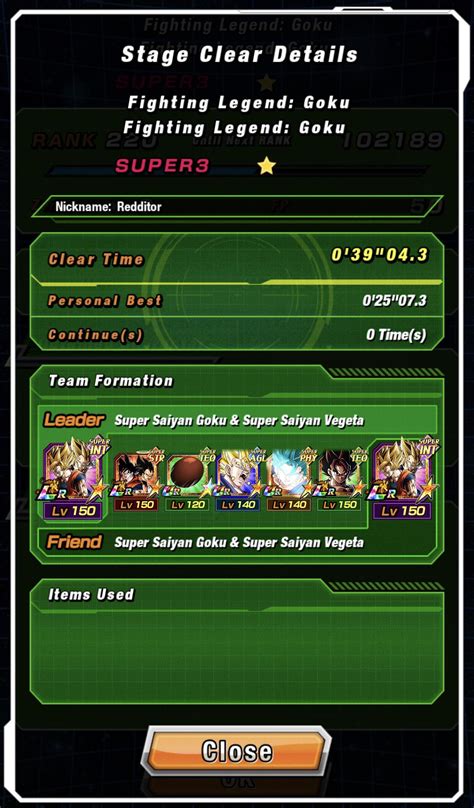 Managed To Beat The Legendary Goku Event With A Full Vegito Team