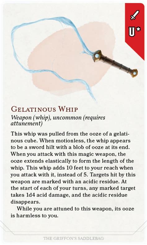 Cards Gelatinous Whip The Griffons Saddlebag Dnd Dragons Dnd 5e