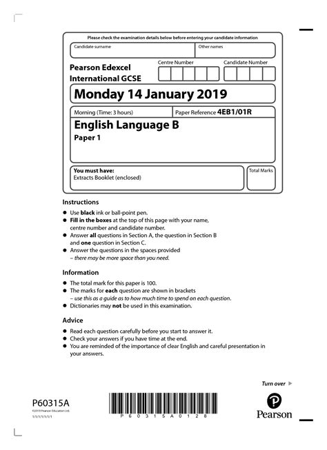 Solution Pearson Edexcel International Gcse English Language B Paper 1