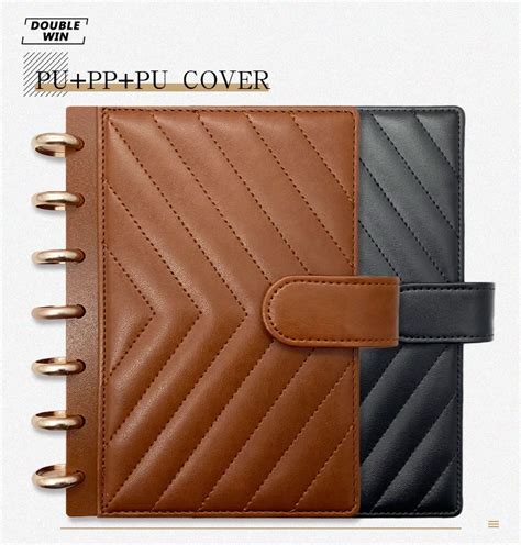 Custom Pu Pp Leather Disc Binding Bound Cover For Discbound Planner