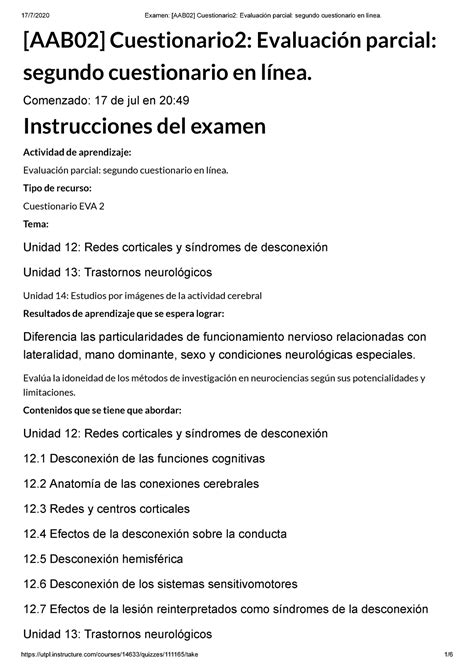 Examen AAB02 Cuestionario 2 Evaluación parcial segundo cuestionario