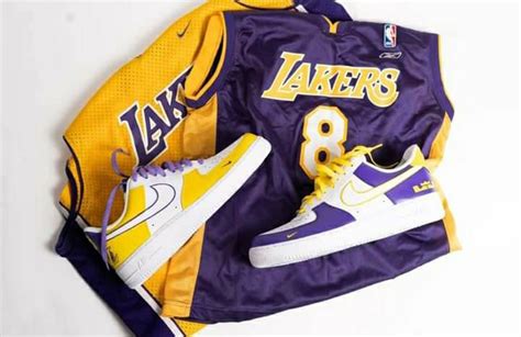 Lakers X Nike Custom Air Force Ones Etsy