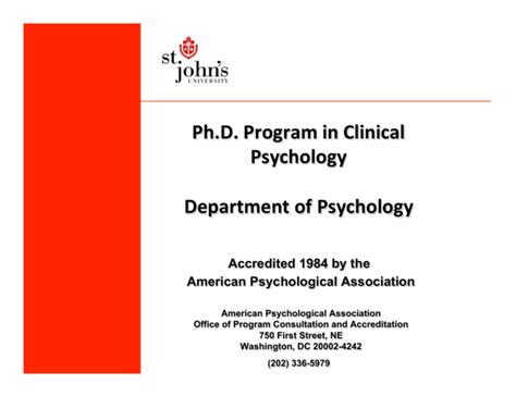 Ph D Program In Clinical Psychology