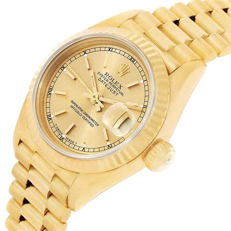 Rolex President Datejust 18k Yellow Gold 26mm Ladies Watch 69178 Swisswatchexpo