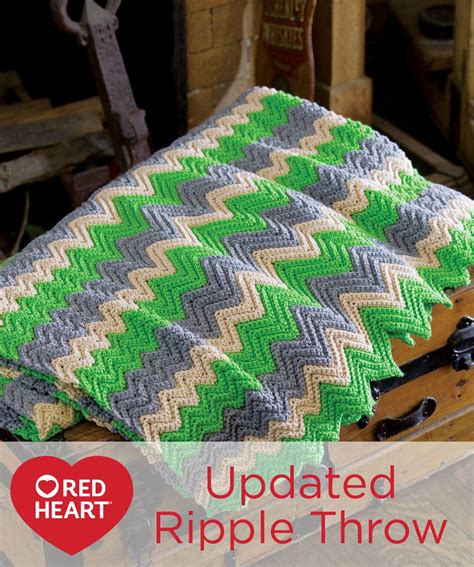 Updated Ripple Throw Free Crochet Pattern In Red Heart Yarns Its