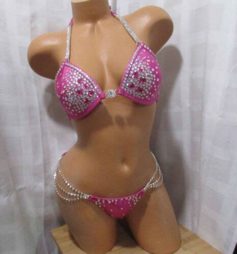 NPC Competition Bikini Posing Suit HOT PINK Hologram 34B New Never Worn EBay
