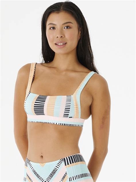 Rip Curl Shop Women Bikinis Bikini Top Ripple Effect Crop Black