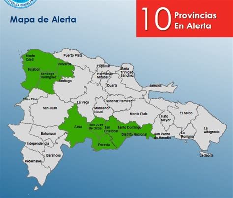 Coe Mantiene 10 Provincias En Alerta Verde Por Acercamiento De Una Vaguada