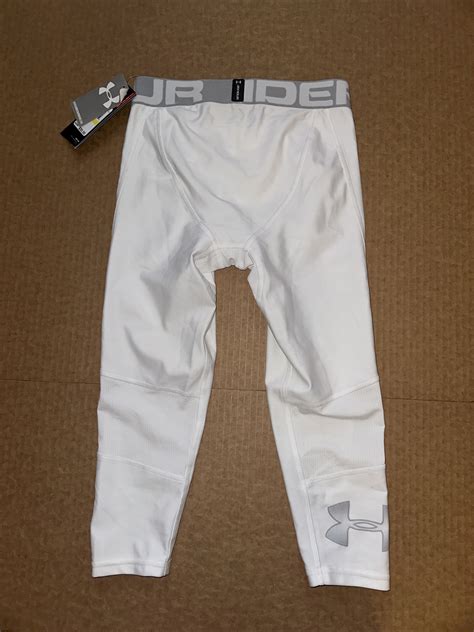 Under Armour HeatGear 3/4 Leggings White/Mod Gray Boy’s Youth Size M | eBay