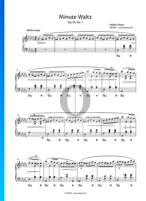 Valse Op No Minute Waltz Fr D Ric Chopin Piano Sheet Music