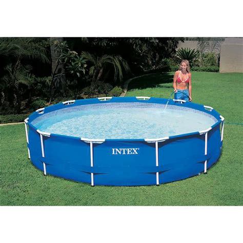 Intex 12x30 Metal Frame Round Above Ground Swimming Pool W Pump And Sand Filter