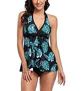 Flyily Women S Mesh Tankini Swimwear Sets Bikini High Waist Pieces Swimsuit Swimming Costume