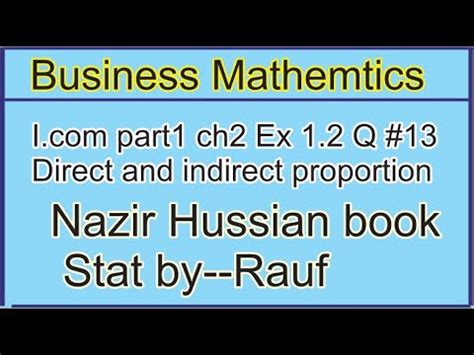 Q13 Ex1 2 Business Math I Part1 Ch1 Nazir Business Arithmetic