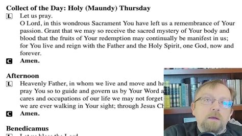 Daily Prayer For Holy Thursday March Youtube