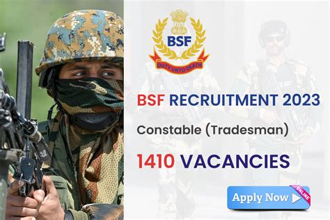 Bsf Recruitment Constable Tradesman Posts Vacancies