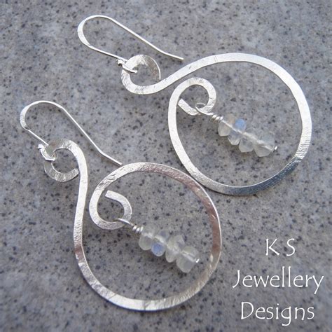 Rainbow Moonstone Sterling Silver Swirl Hoop Earrings Ks Flickr