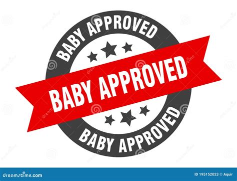 Baby Approved Sign Round Ribbon Sticker Isolated Tag Stock Vector