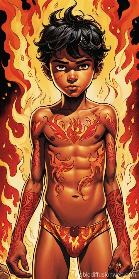 Naked Fire Boy Stable Diffusion Online