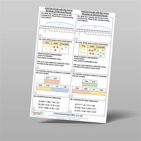 Add Decimals With The Same Number Of Decimal Places Mixed Activity