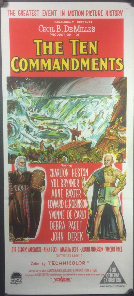 The Ten Commandments Original Australian Daybill Movie Cinema Poster