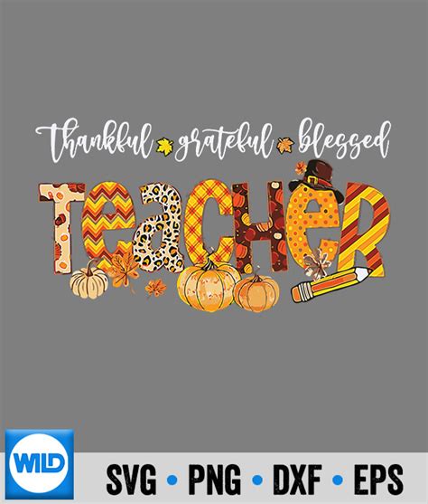 Pumpkin SVG Autumn Fall Teacher Thankful Grateful Blessed Pumpkin SVG