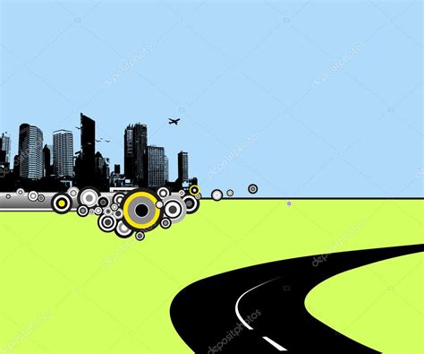 Road to city. Vector art Stock Vector Image by ©kormi #6939939