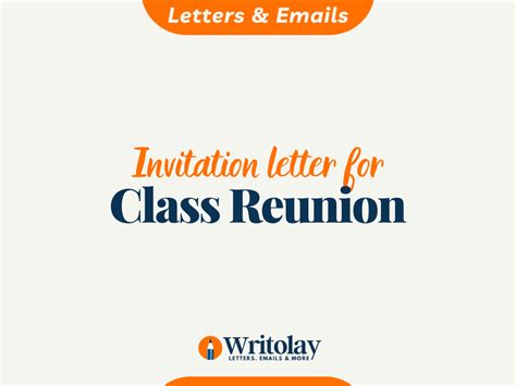 Class Reunion Invitation Letter