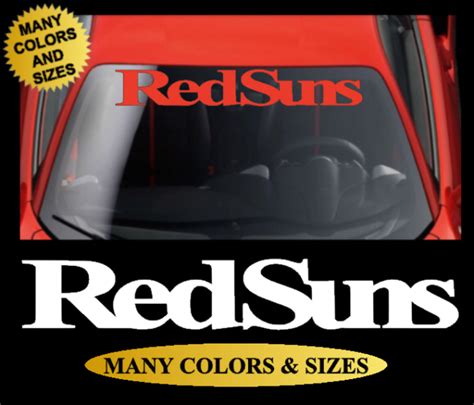 RED SUNS INITIAL D Windshield Racing Vinyl Long Lasting Decal Sticker