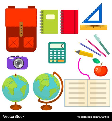 School Supplies Clip Art Objects Royalty Free Vector Image