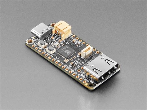 Adafruit Feather RP2040 พรอมพอรต DVI เชอมตอกบทวหรอหนาจอ HDMI