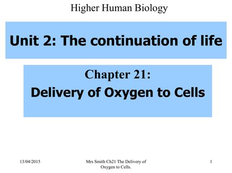 Chapter 21 Delivery Of Oxygen To Cells