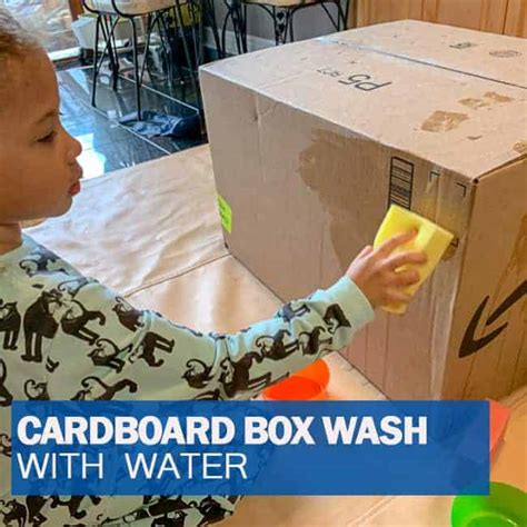 Cardboard Box Paint and Wash with Water - Toddler Approved