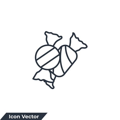 Ilustración de vector de logotipo de icono de bombón de caramelo