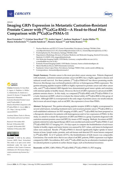 Pdf Imaging Grpr Expression In Metastatic Castration Resistant