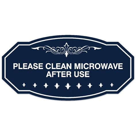 Signs Bylita Victorian Please Clean Microwave After Use Sign Laser Engraved Lettering