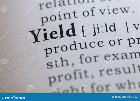 definition  yield stock photo image  dictionary