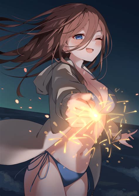 Profnote Nakano Miku Go Toubun No Hanayome Highres Girl D Bikini Blue Bikini Blue Eyes