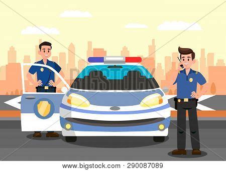 Police Officers Car Vector & Photo (Free Trial) | Bigstock