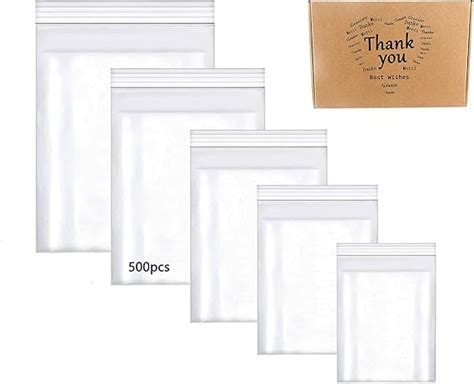 Hvdhyy Pi Ces Sachet Plastique Transparent Zip Reutilisable Sacs En